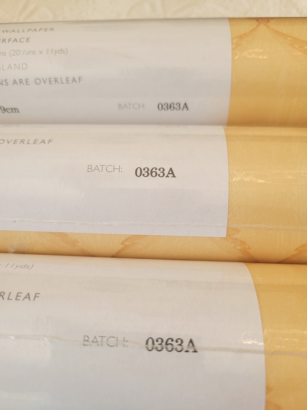 3 Roll Bundle- Osborne & Little Ready-Trimmed Wallpaper Roll in Soft Yellow - Picture 5 of 7